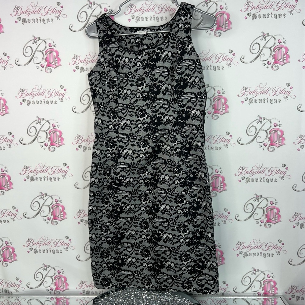 Suzy Shier dress Lacie design Black white Lace Midi Dress